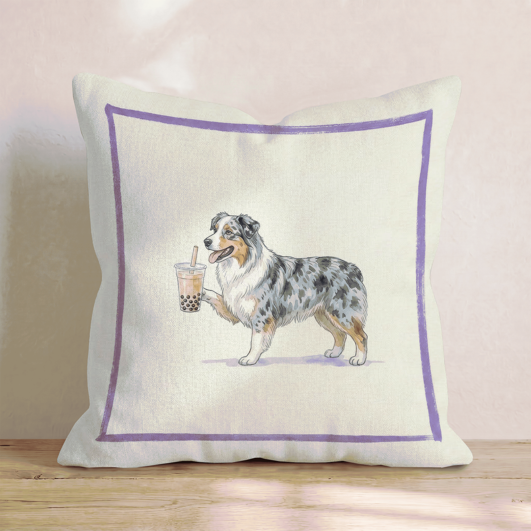 Boba Australian Shepherd Throw Pillow - Hillcroft Home