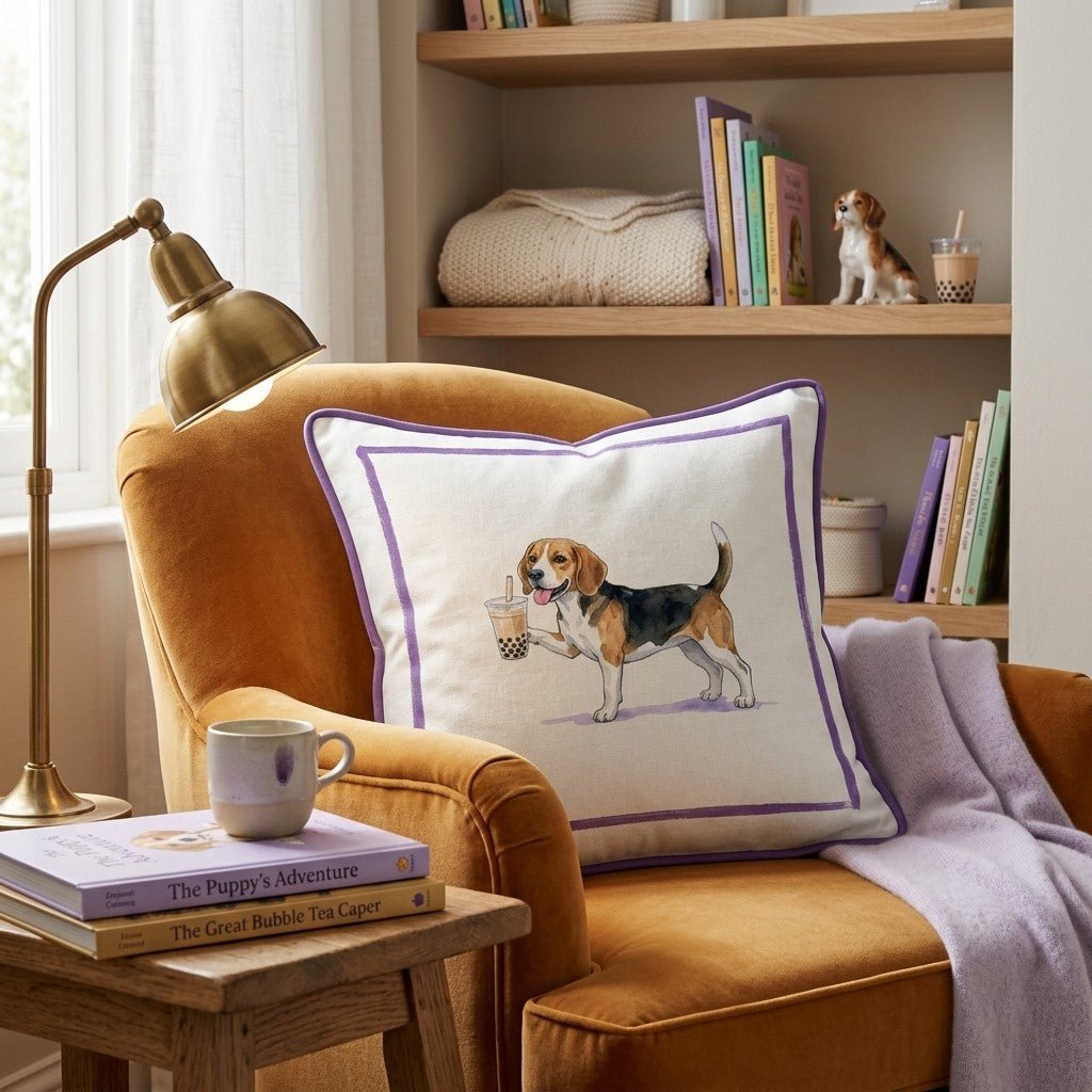 Boba Beagle Throw Pillow - Hillcroft Home