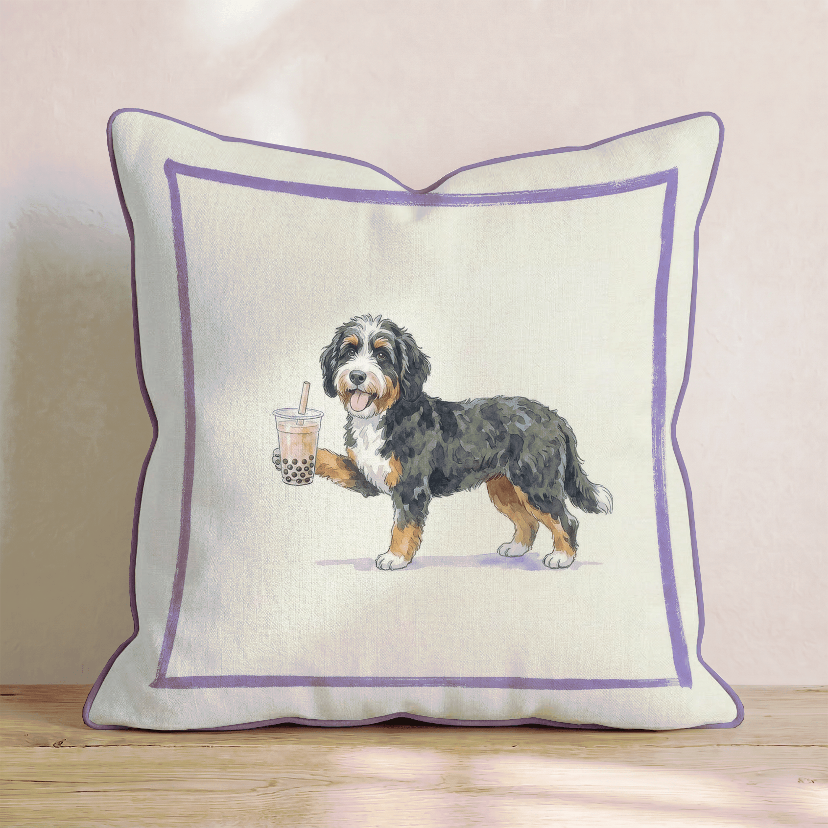 Boba Bernedoodle Throw Pillow - Hillcroft Home