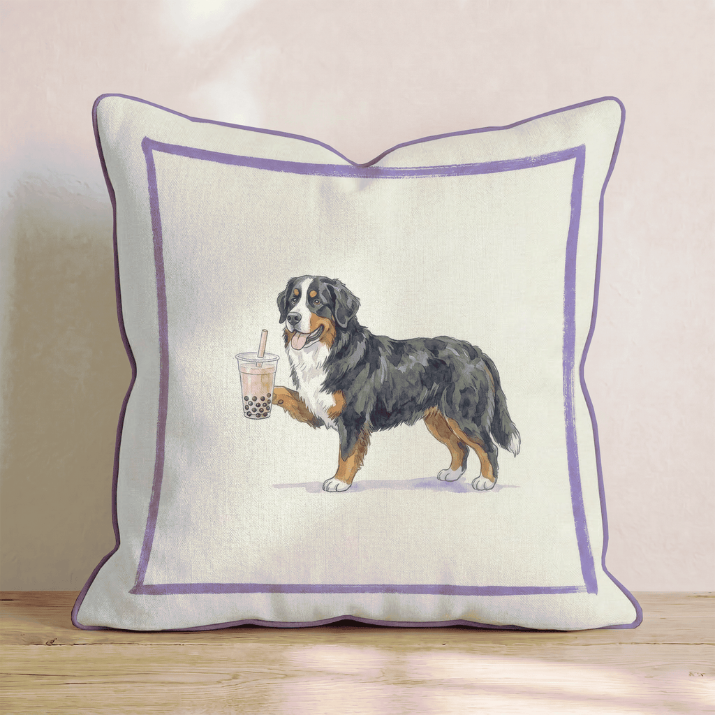 Boba Bernese Mountain Dog Throw Pillow - Hillcroft Home