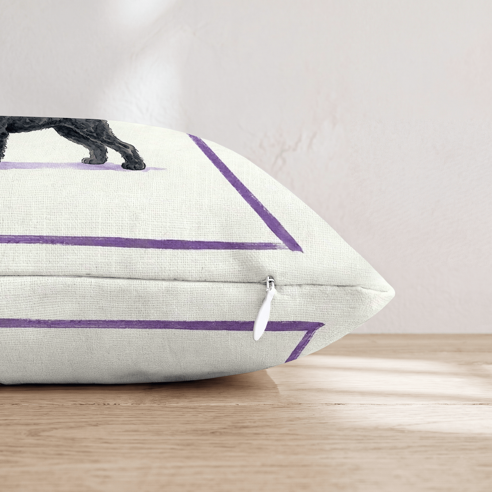 Boba Black Goldendoodle Throw Pillow - Hillcroft Home