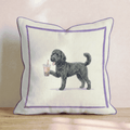 Boba Black Goldendoodle Throw Pillow - Hillcroft Home