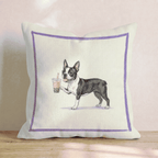 Boba Boston Terrier Throw Pillow - Hillcroft Home