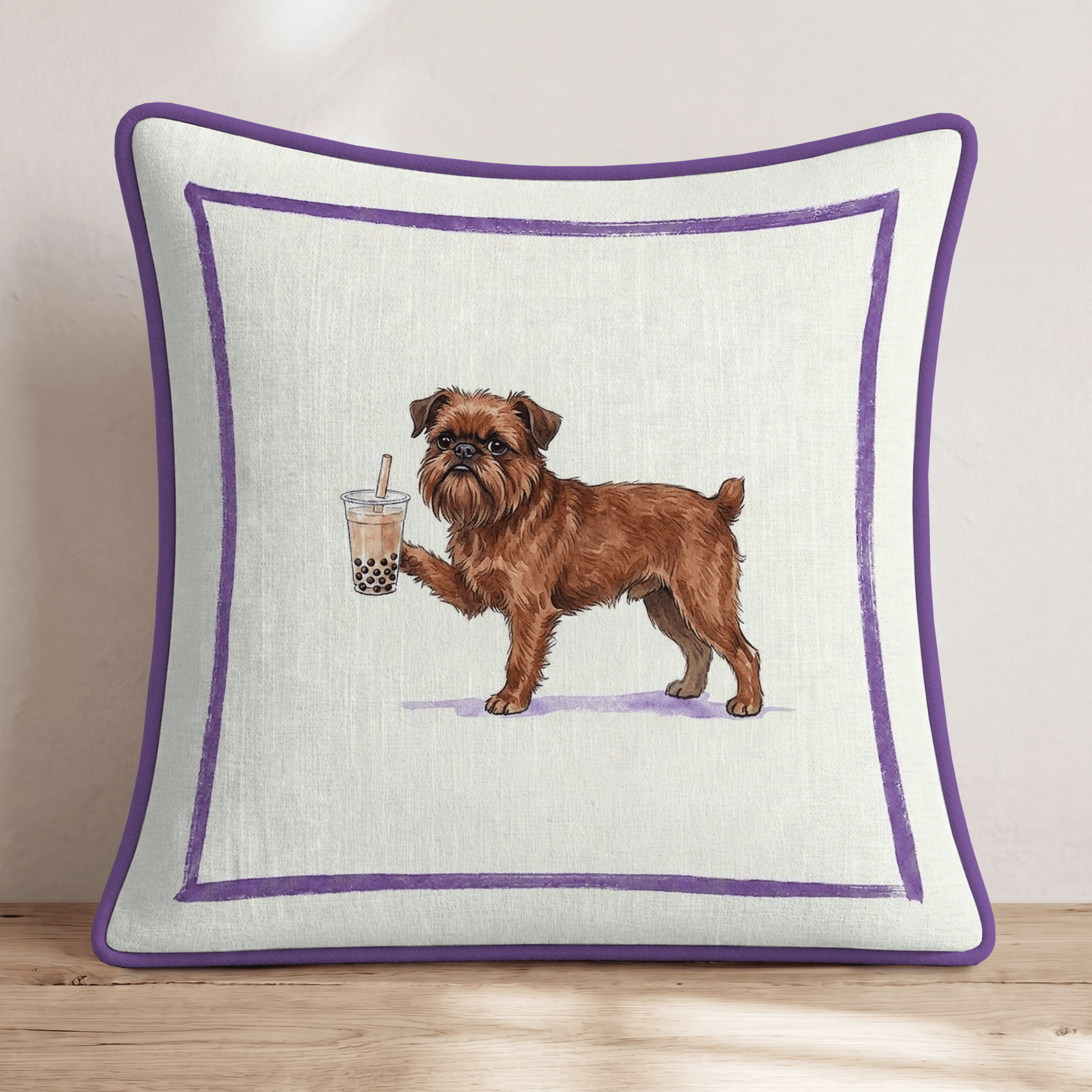 Boba Brussels Griffon Throw Pillow - Hillcroft Home