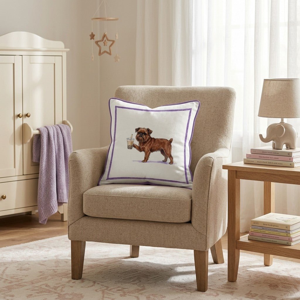 Boba Brussels Griffon Throw Pillow - Hillcroft Home