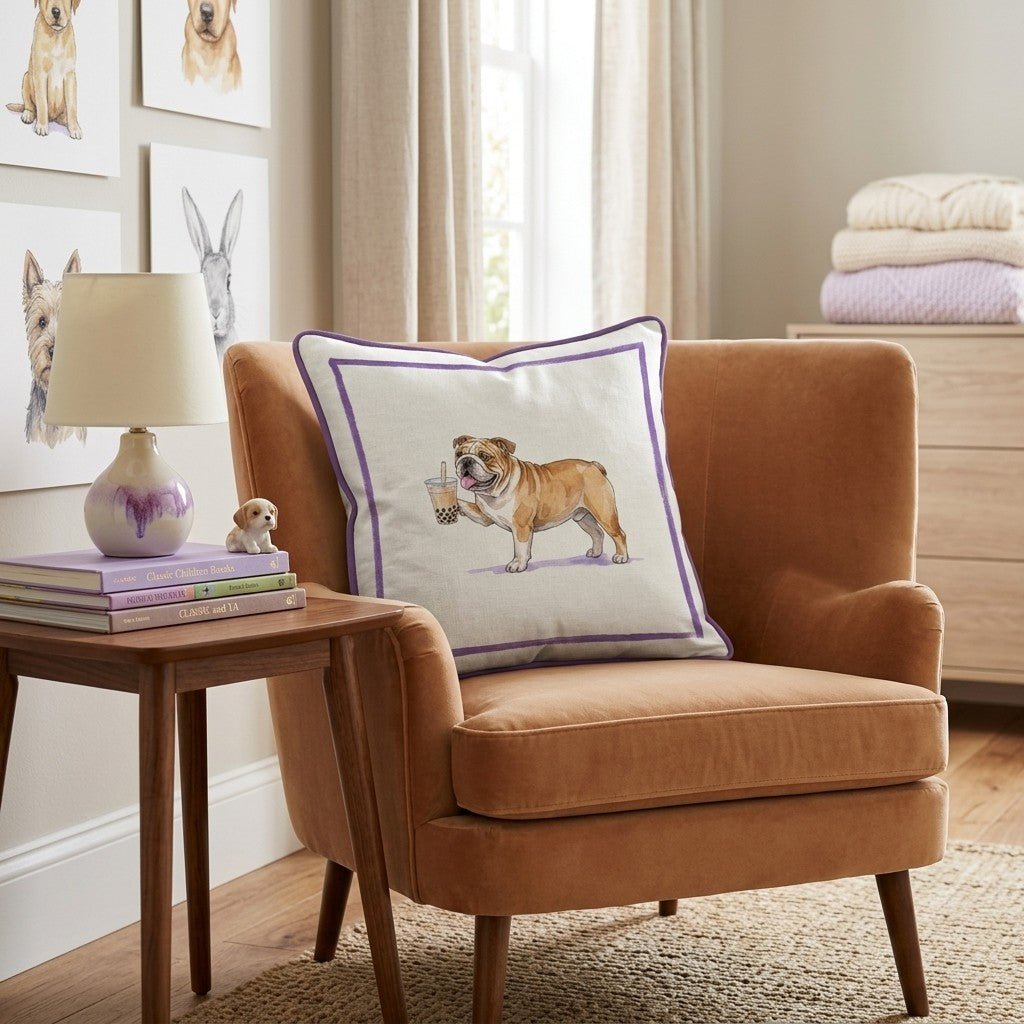 Boba Bulldog Throw Pillow - Hillcroft Home