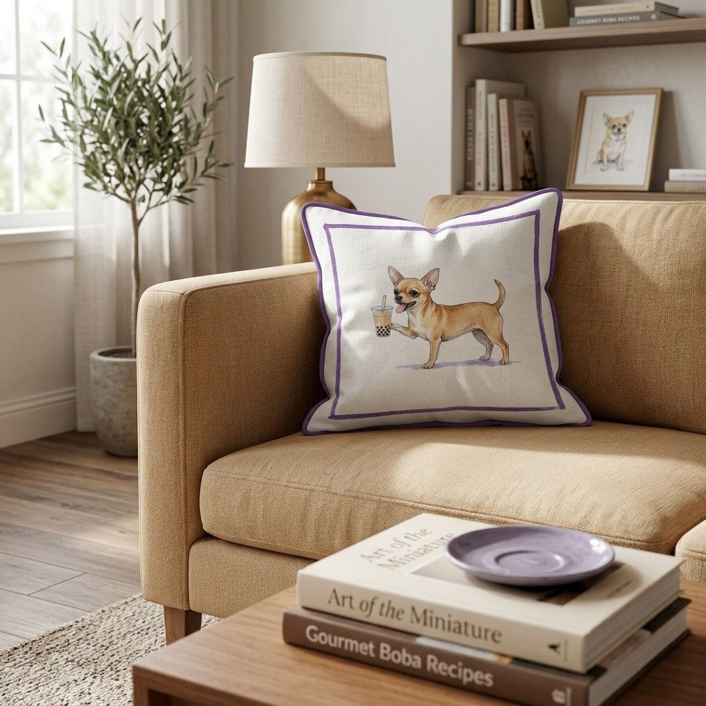 Boba Chihuahua Throw Pillow - Hillcroft Home