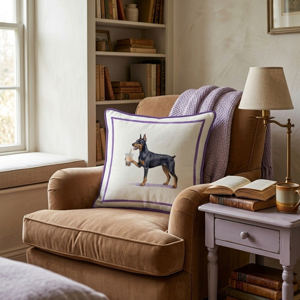 Boba Doberman Throw Pillow - Hillcroft Home