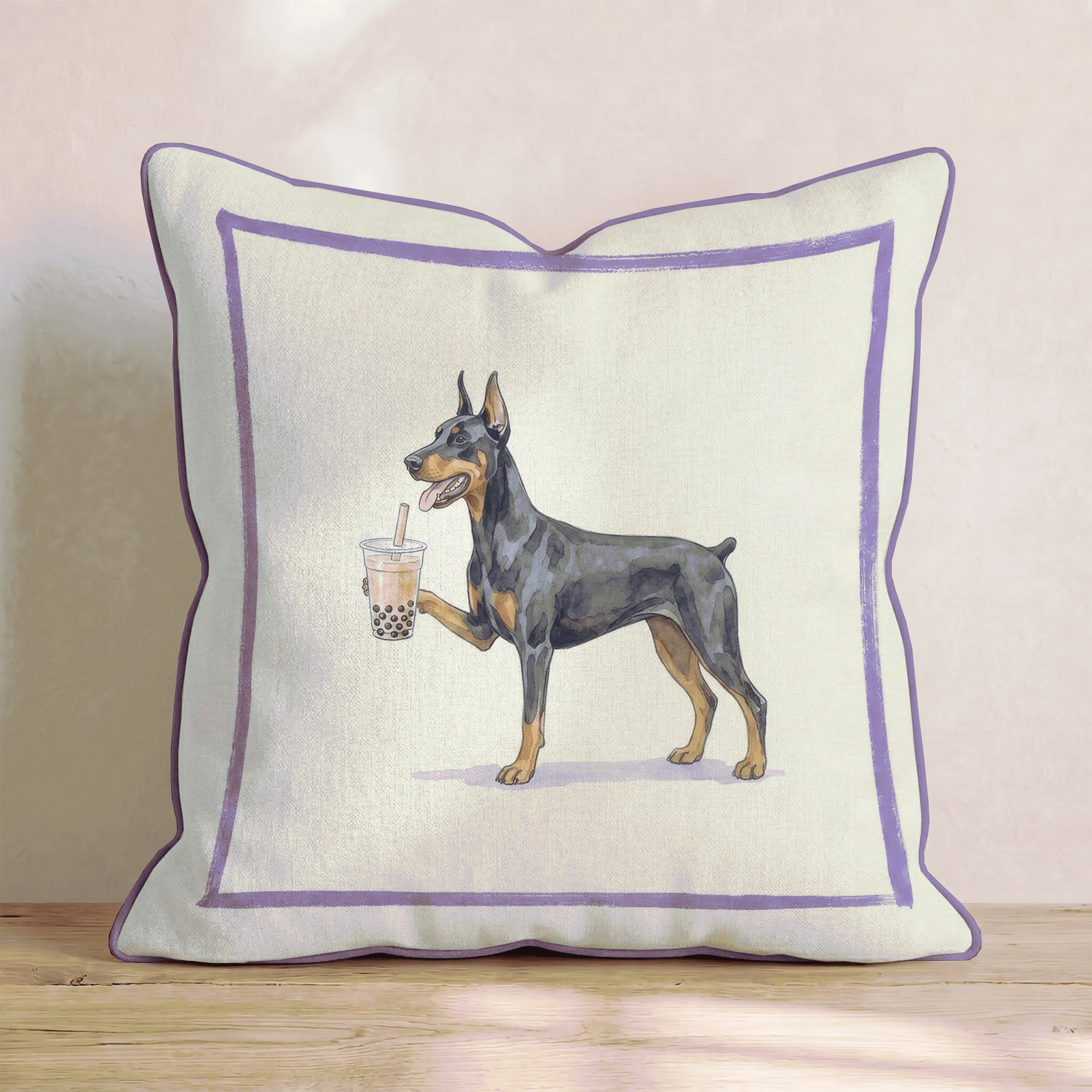 Boba Doberman Throw Pillow - Hillcroft Home