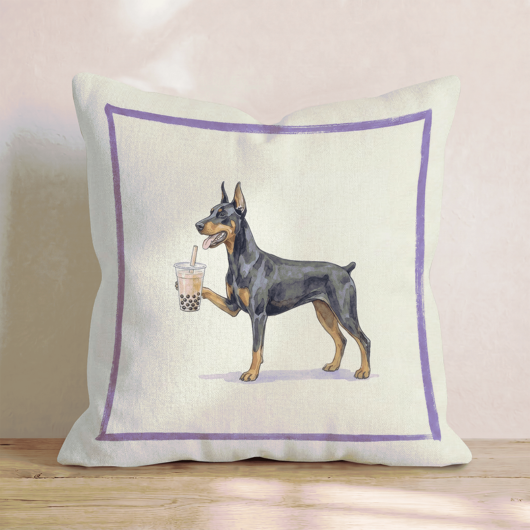Boba Doberman Throw Pillow - Hillcroft Home