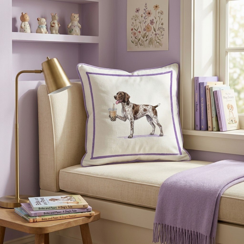 Boba German Shorthaired Pointer Throw Pillow - Hillcroft Home