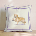 Boba Golden Retriever Throw Pillow - Hillcroft Home