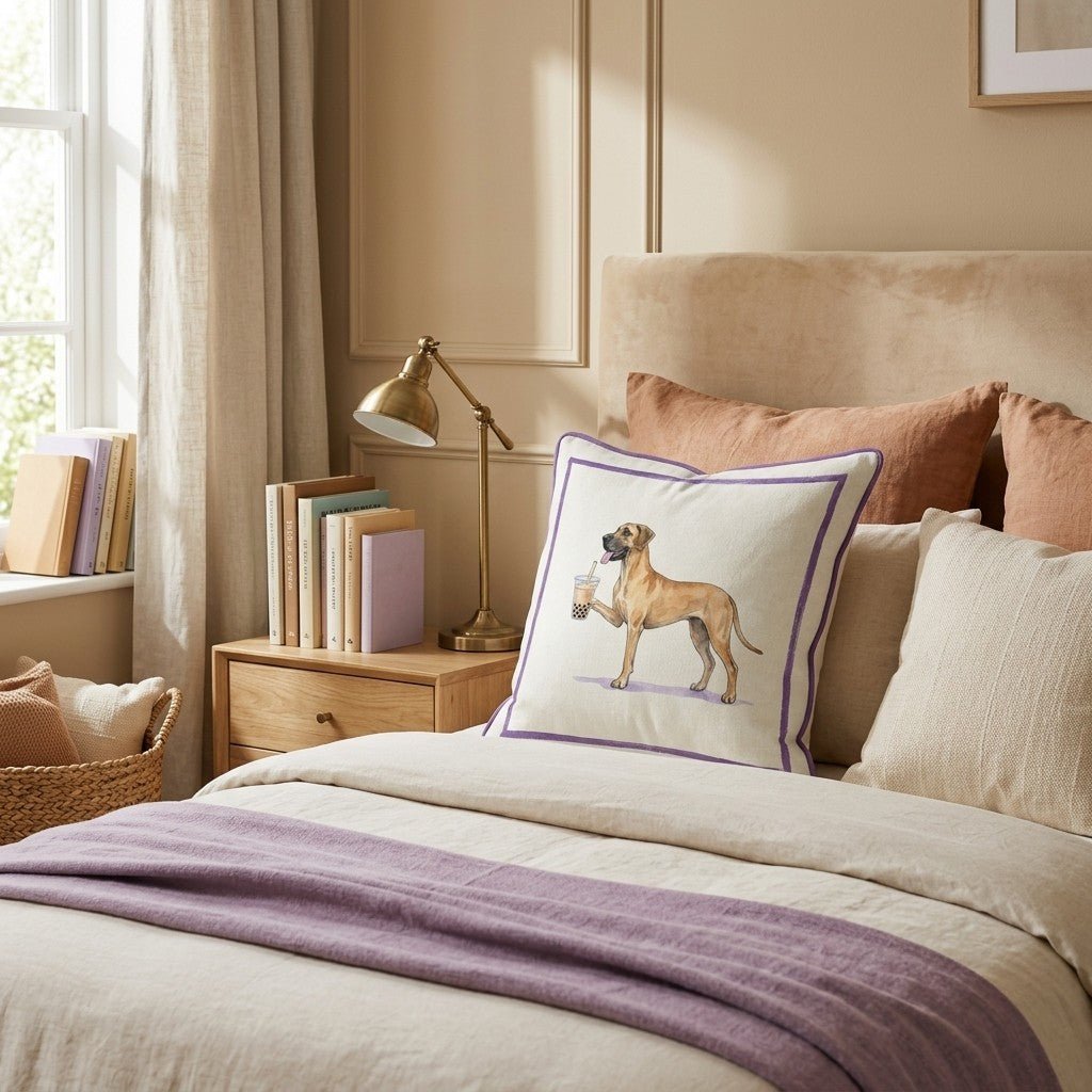 Boba Great Dane Throw Pillow - Hillcroft Home