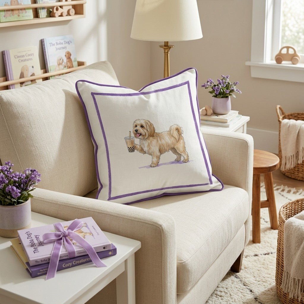 Boba Havanese Throw Pillow - Hillcroft Home