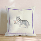 Boba Husky Throw Pillow - Hillcroft Home