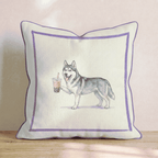 Boba Husky Throw Pillow - Hillcroft Home