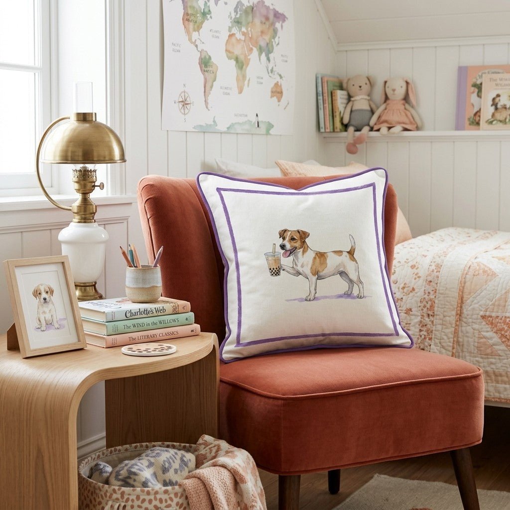 Boba Jack Russell Throw Pillow - Hillcroft Home