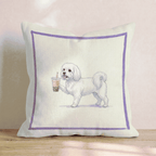 Boba Maltese Throw Pillow - Hillcroft Home