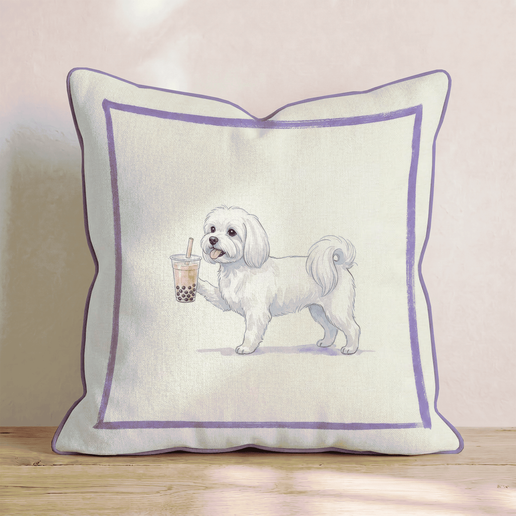 Boba Maltese Throw Pillow - Hillcroft Home