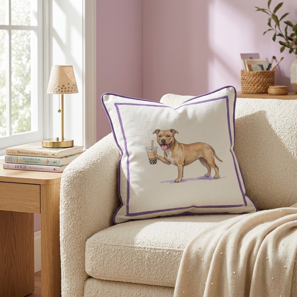 Boba Pitbull Throw Pillow - Hillcroft Home