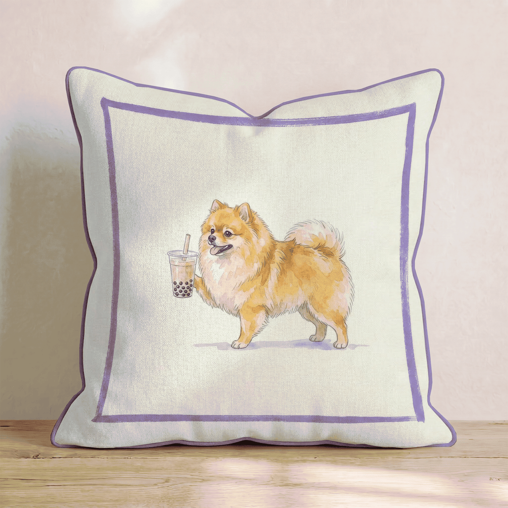 Boba Pomeranian Throw Pillow - Hillcroft Home