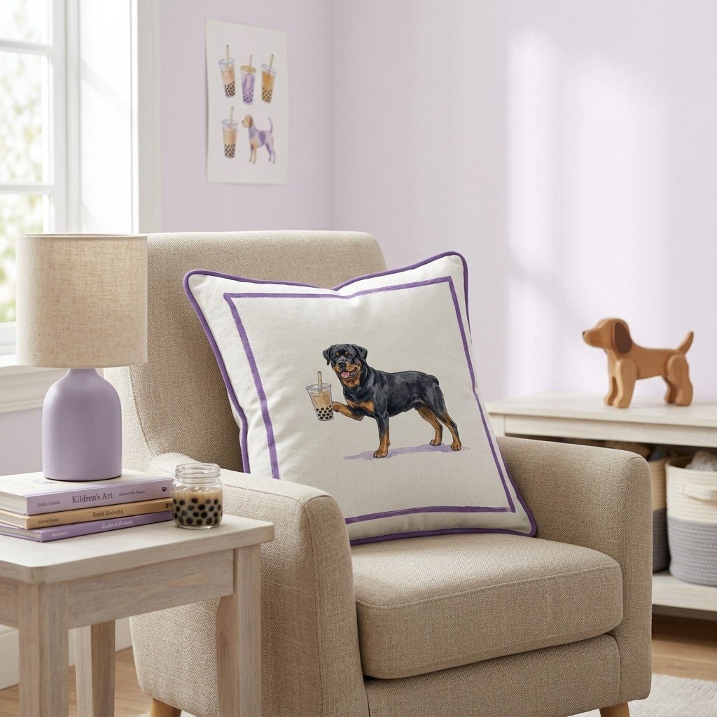 Boba Rottweiler Throw Pillow - Hillcroft Home