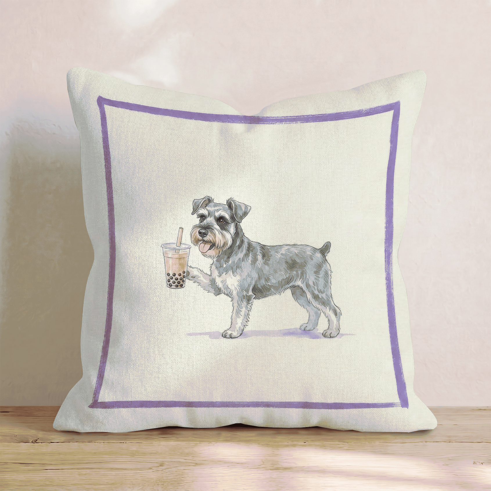 Boba Schnauzer Throw Pillow - Hillcroft Home