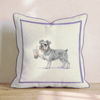 Boba Schnauzer Throw Pillow - Hillcroft Home