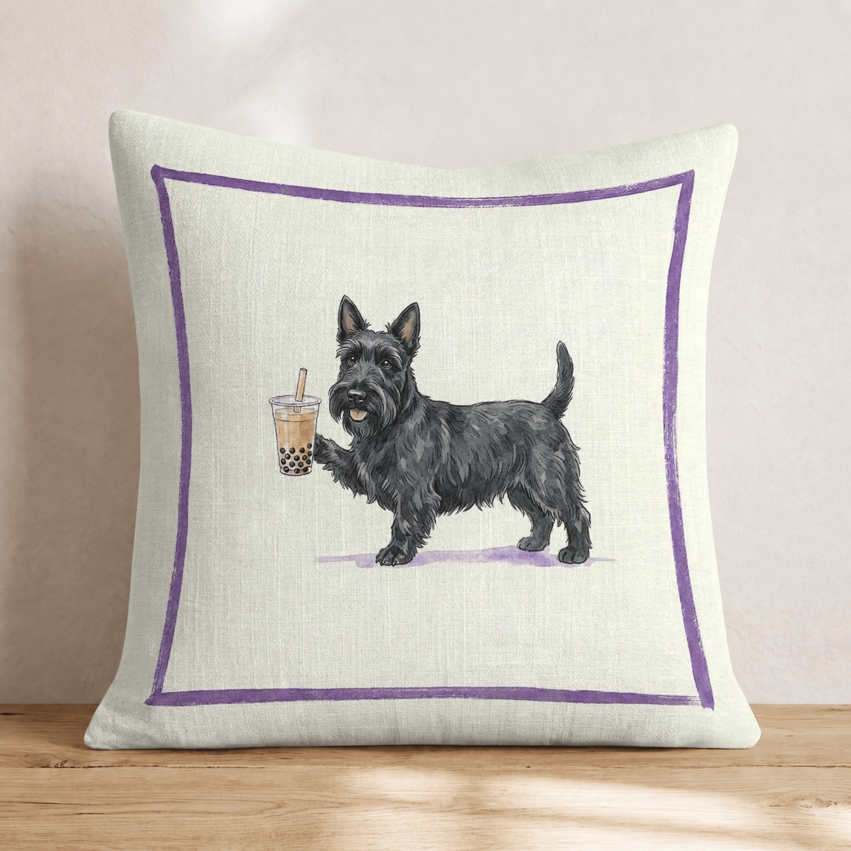 Boba Scottie Throw Pillow - Hillcroft Home