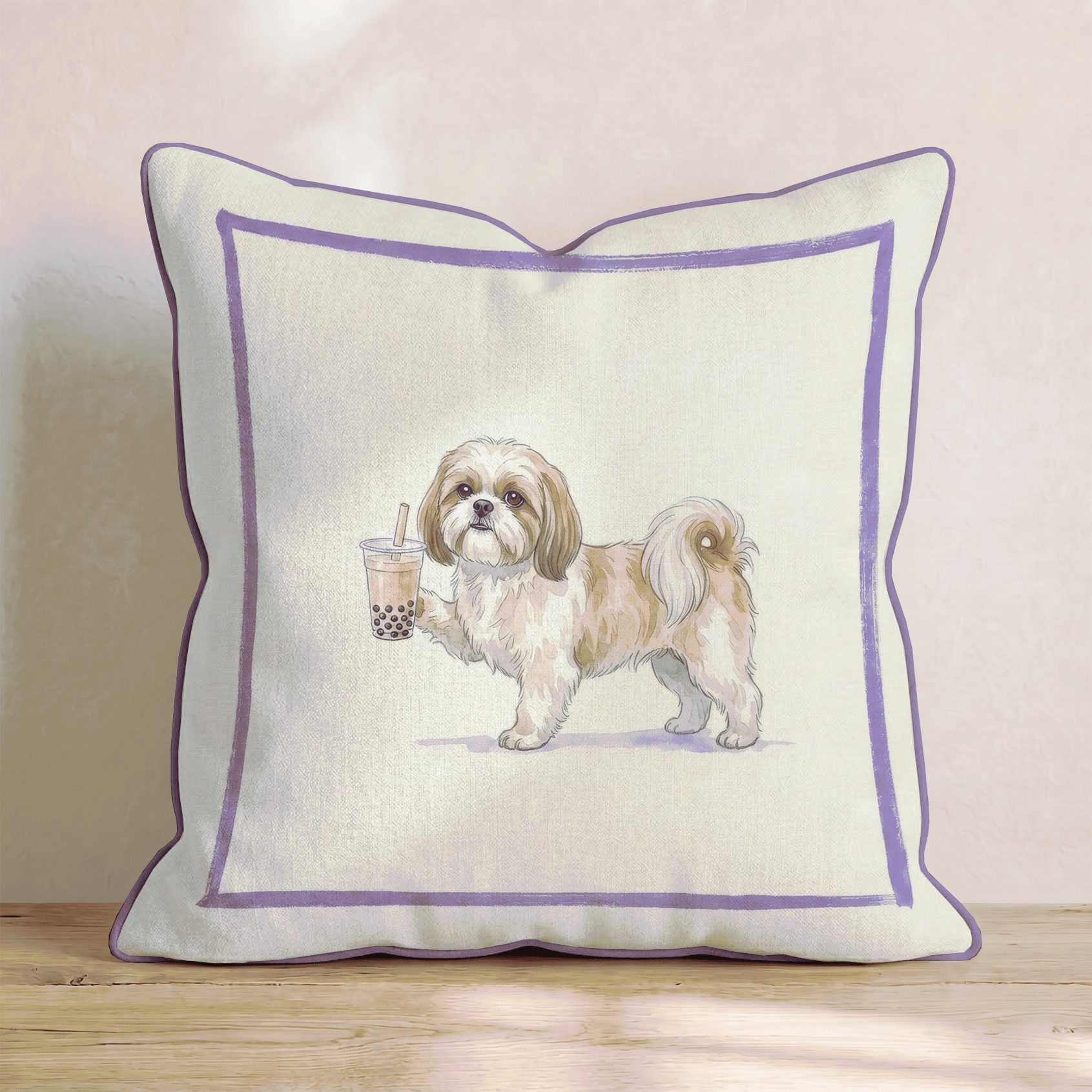 Boba Shih Tzu Throw Pillow - Hillcroft Home