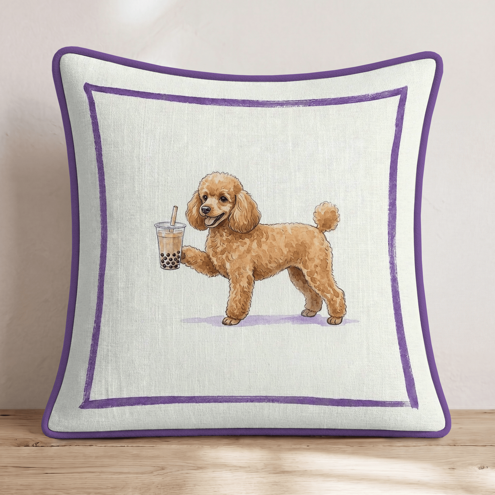 Boba Toy Poodle Throw Pillow - Hillcroft Home