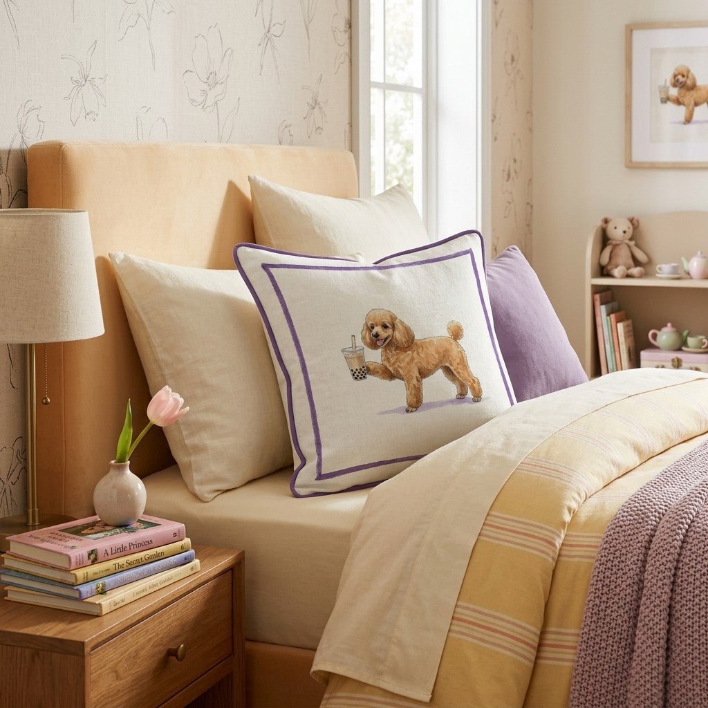 Boba Toy Poodle Throw Pillow - Hillcroft Home