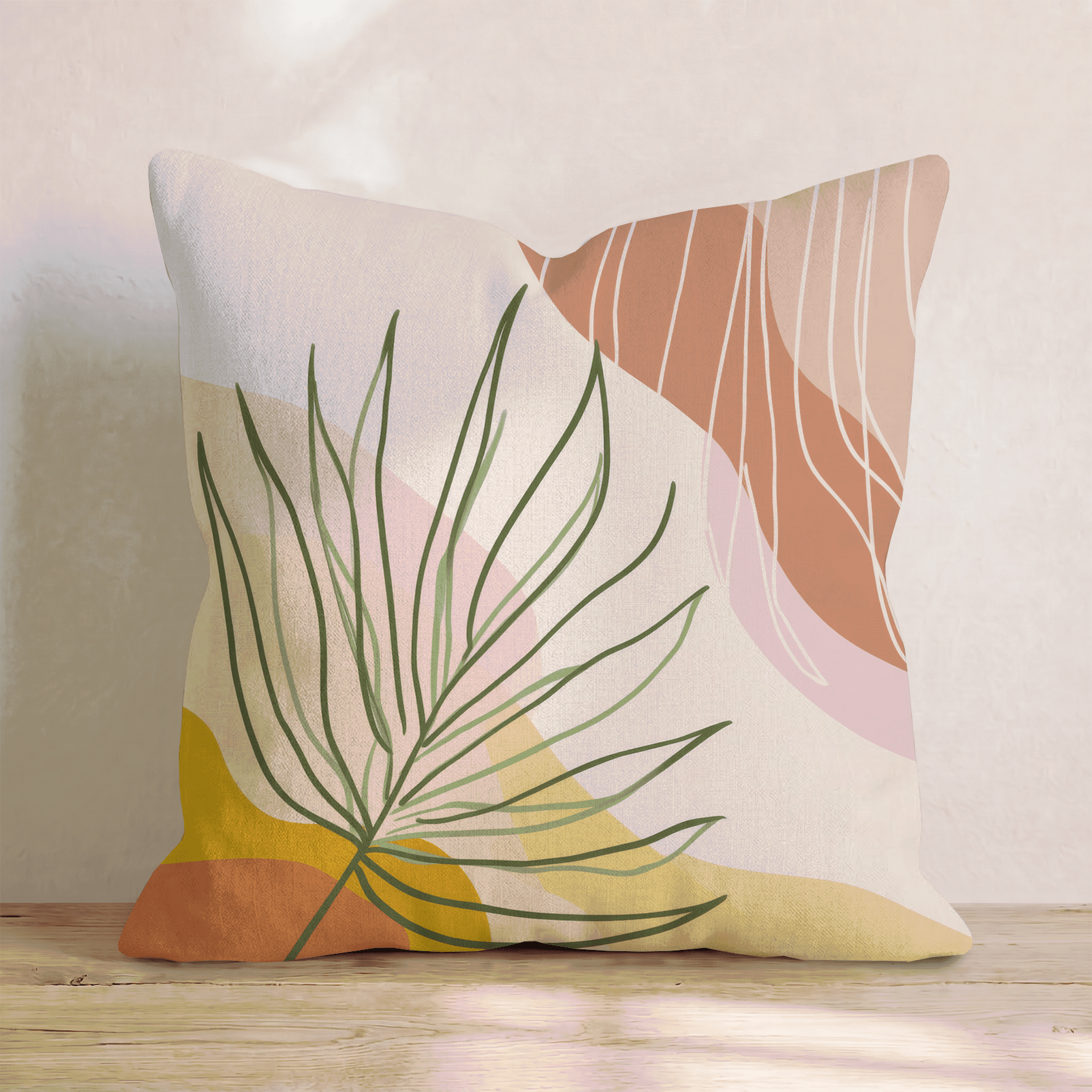 Boho Palm Desert Throw Pillow - Hillcroft Home