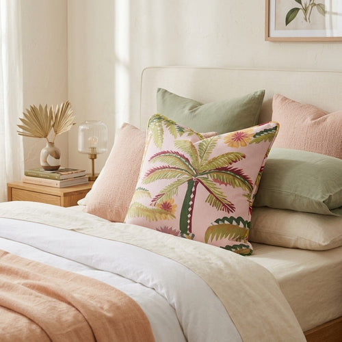 Boho Palms and Flowers Throw Pillow - Hillcroft Home