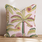 Boho Palms and Flowers Throw Pillow - Hillcroft Home
