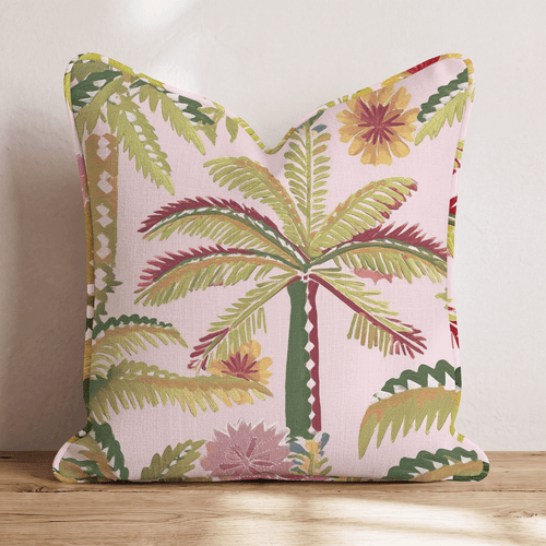 Boho Palms and Flowers Throw Pillow - Hillcroft Home
