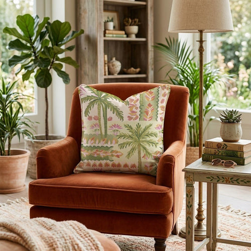 Boho Trees and Palms Throw Pillow - Hillcroft Home