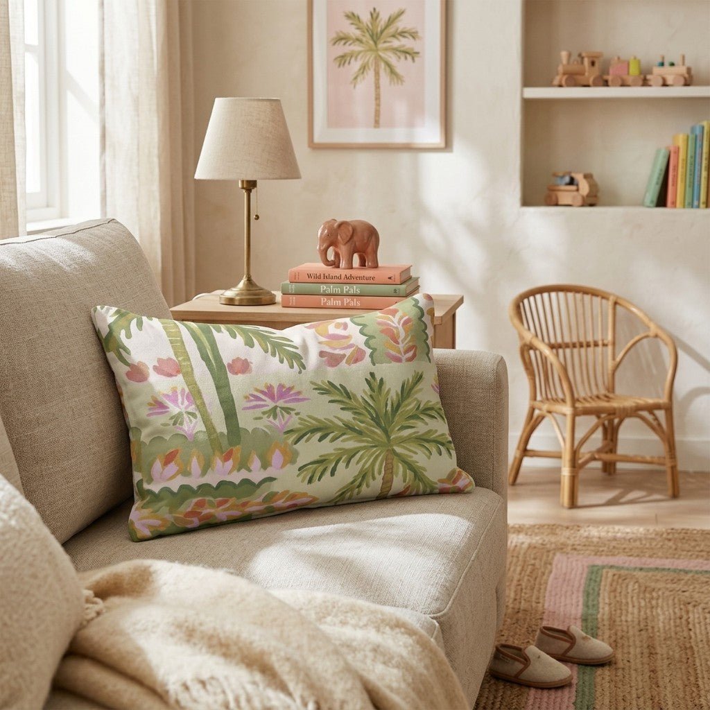 Boho Trees and Palms Throw Pillow - Hillcroft Home