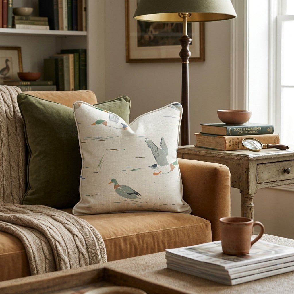 Bold Mallard Flight Throw Pillow - Hillcroft Home