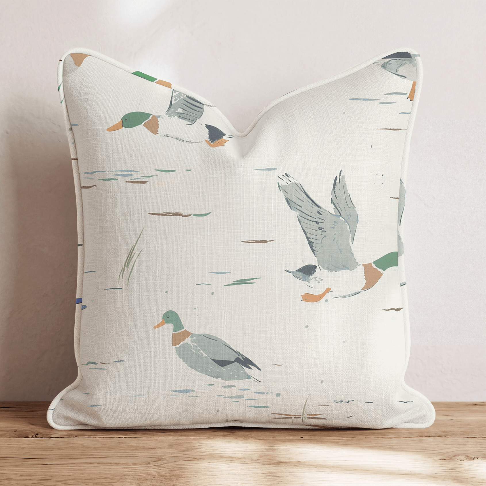 Bold Mallard Flight Throw Pillow - Hillcroft Home