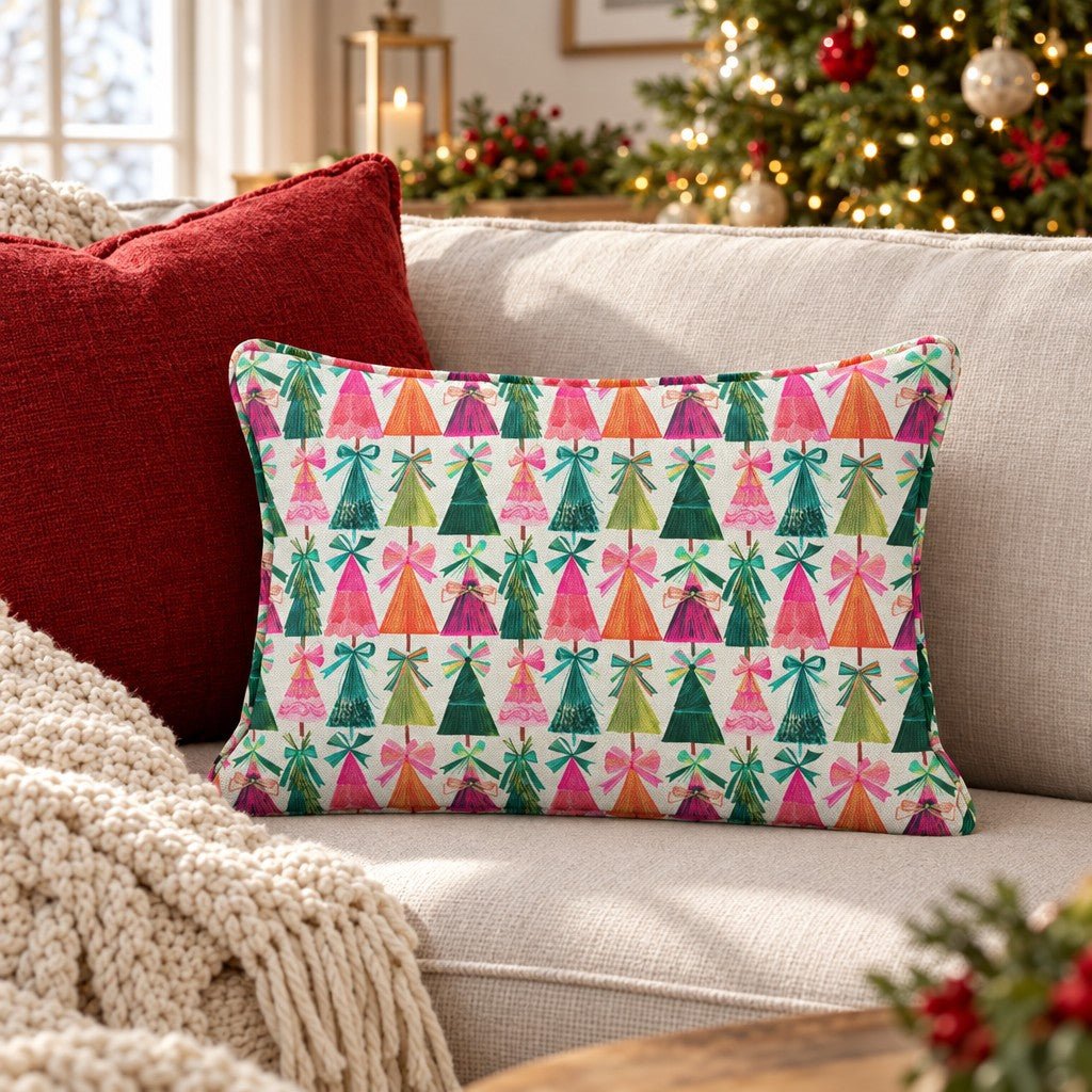 Bold Pastel Trees Throw Pillow throw pillow - Hillcroft Home