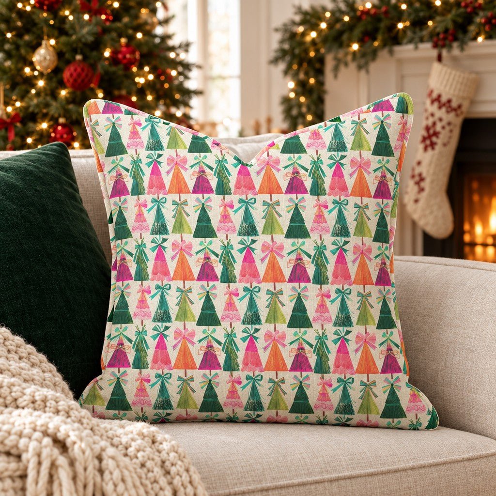 Bold Pastel Trees Throw Pillow throw pillow - Hillcroft Home