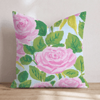 Bold Rose Blue Sky Throw Pillow - Hillcroft Home