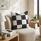 Bold White Check Throw Pillow - Hillcroft Home
