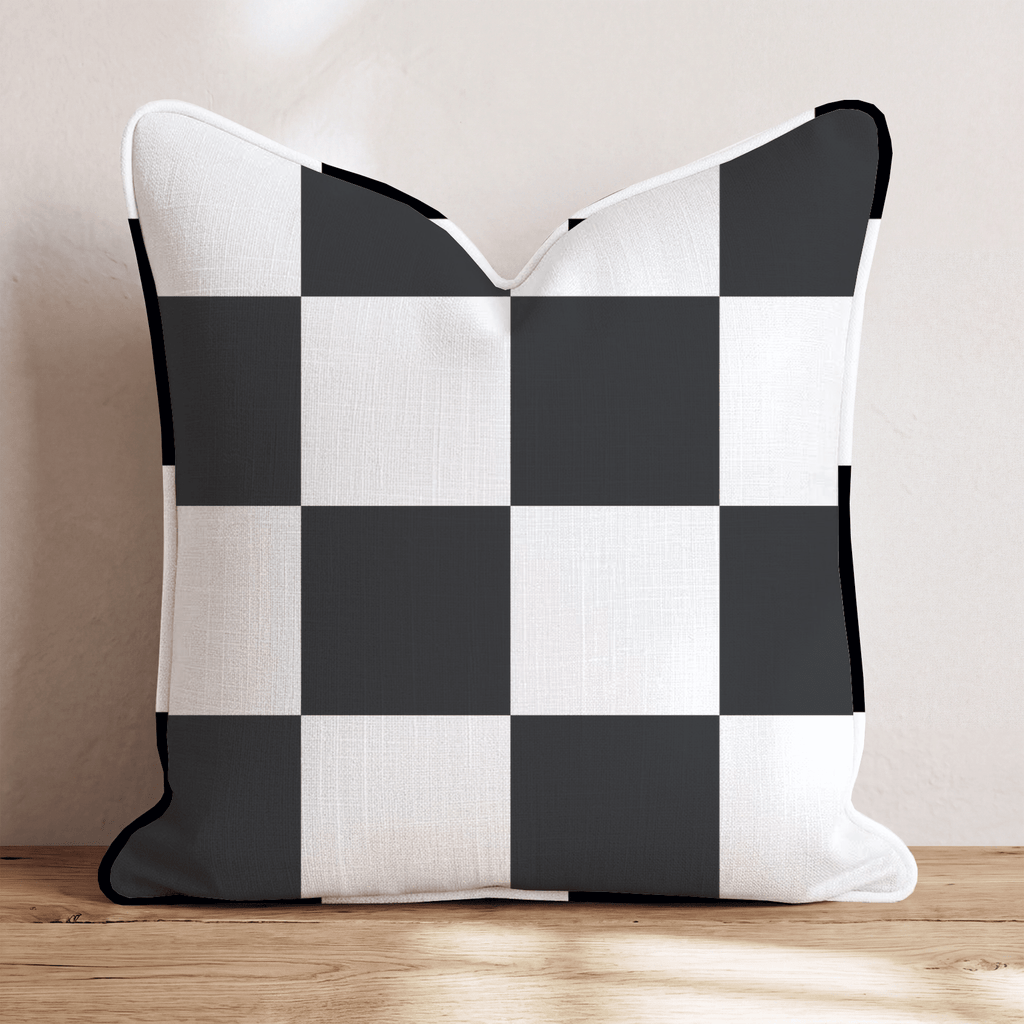 Bold White Check Throw Pillow - Hillcroft Home