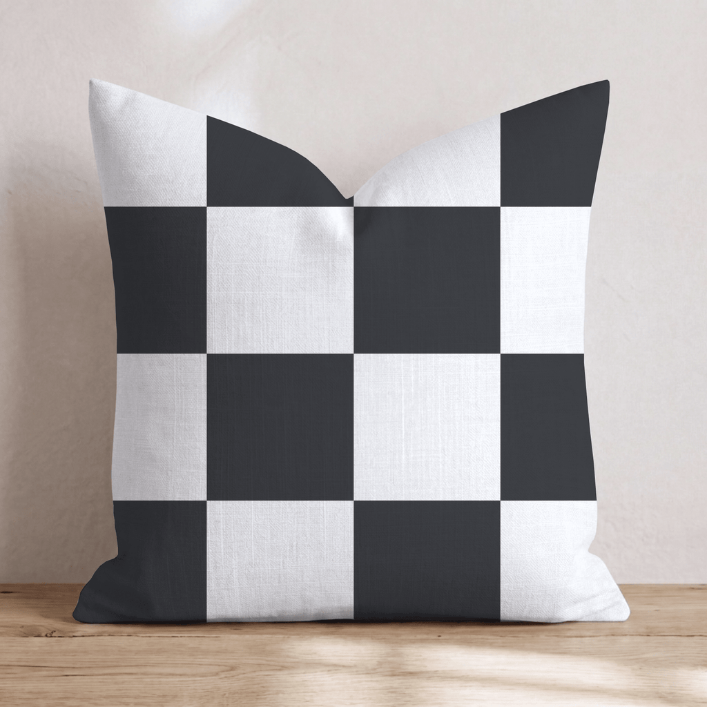 Bold White Check Throw Pillow - Hillcroft Home