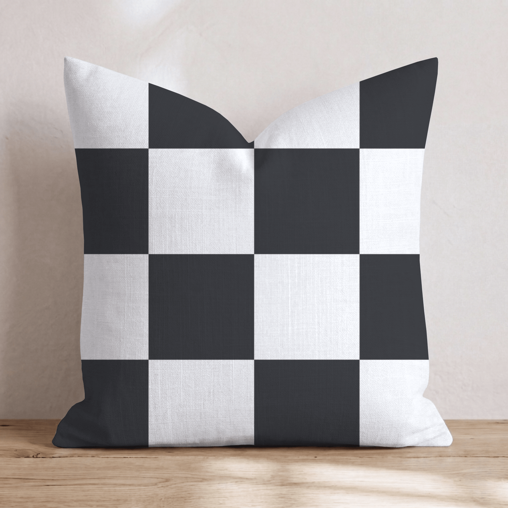 Bold White Check Throw Pillow - Hillcroft Home