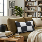 Bold White Check Throw Pillow - Hillcroft Home