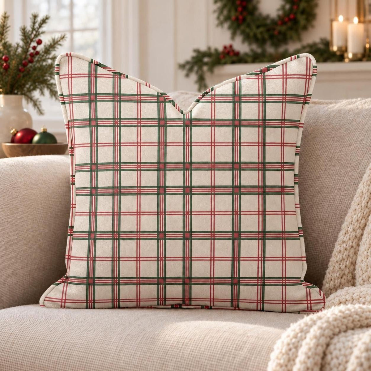 Bookbinder_s Check Throw Pillow throw pillow - Hillcroft Home