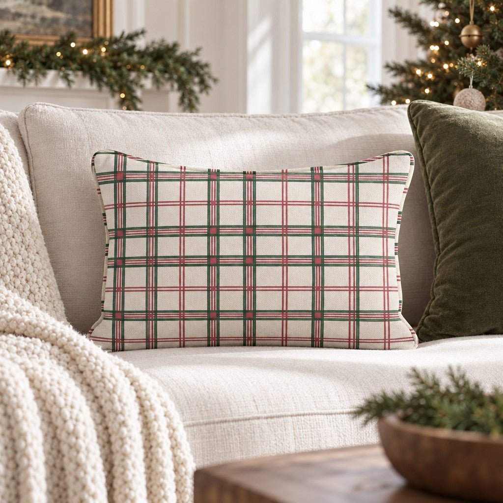 Bookbinder_s Check Throw Pillow throw pillow - Hillcroft Home